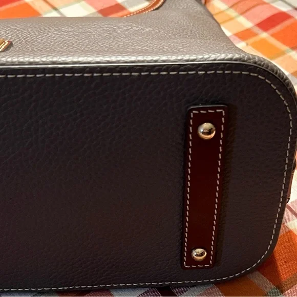 Dooney & Bourke Taupe Leather Hobo Bag - Picture 4 of 13